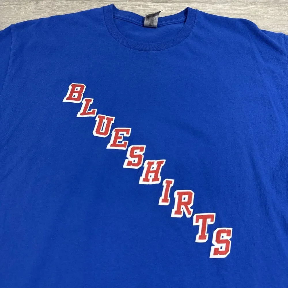 New York Rangers Shirt 2022 Playoffs Men's Blue XL 100% Cotton Tee